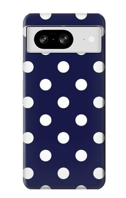 W3533 Blue Polka Dot Hard Case and Leather Flip Case For Google Pixel 8