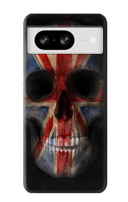 W3848 United Kingdom Flag Skull Hard Case and Leather Flip Case For Google Pixel 8