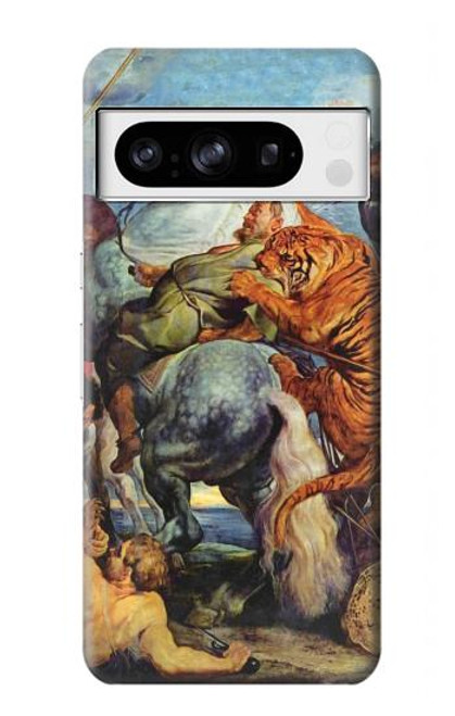 W3331 Peter Paul Rubens Tiger und Lowenjagd Hard Case and Leather Flip Case For Google Pixel 8 pro