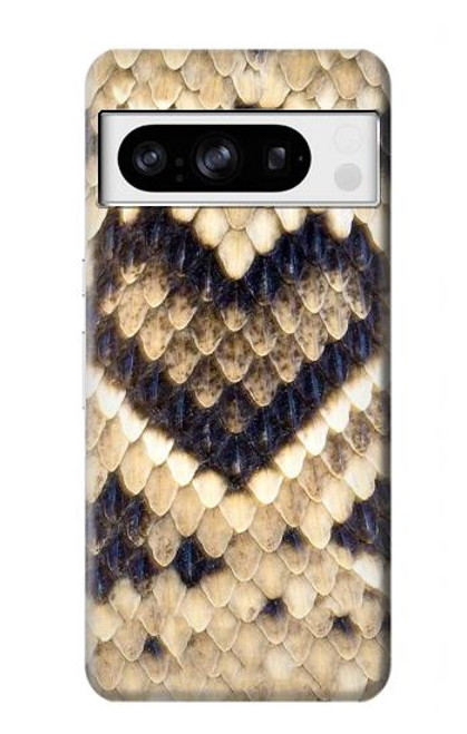 W3417 Diamond Rattle Snake Graphic Print Hard Case and Leather Flip Case For Google Pixel 8 pro