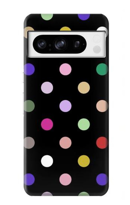 W3532 Colorful Polka Dot Hard Case and Leather Flip Case For Google Pixel 8 pro