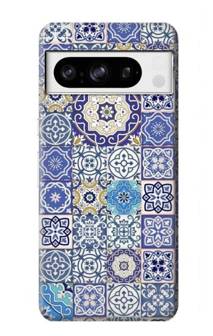 W3537 Moroccan Mosaic Pattern Hard Case and Leather Flip Case For Google Pixel 8 pro