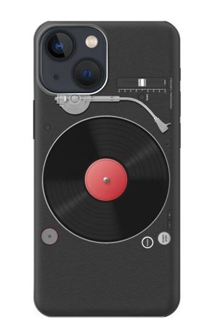 W3952 Turntable Vinyl Record Player Graphic Hard Case and Leather Flip Case For iPhone 13 mini