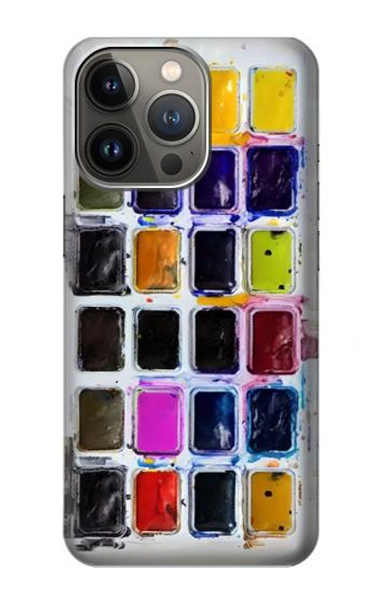 W3956 Watercolor Palette Box Graphic Hard Case and Leather Flip Case For iPhone 13 Pro Max