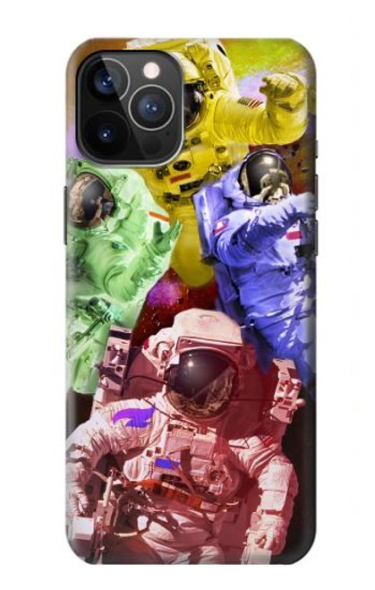 W3914 Colorful Nebula Astronaut Suit Galaxy Hard Case and Leather Flip Case For iPhone 12, iPhone 12 Pro