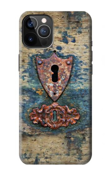 W3955 Vintage Keyhole Weather Door Hard Case and Leather Flip Case For iPhone 12, iPhone 12 Pro