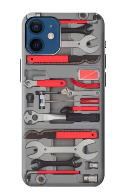 W3921 Bike Repair Tool Graphic Paint Hard Case and Leather Flip Case For iPhone 12 mini