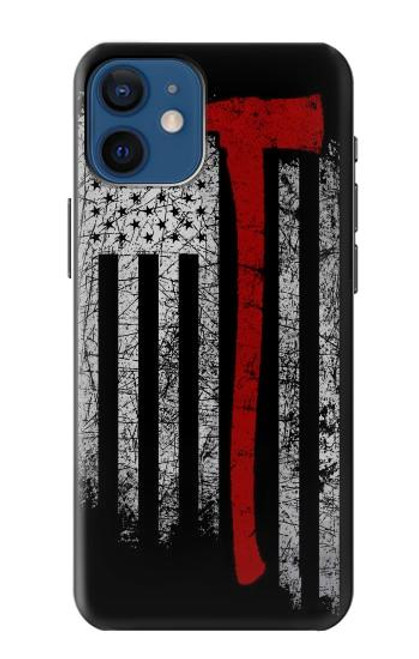 W3958 Firefighter Axe Flag Hard Case and Leather Flip Case For iPhone 12 mini