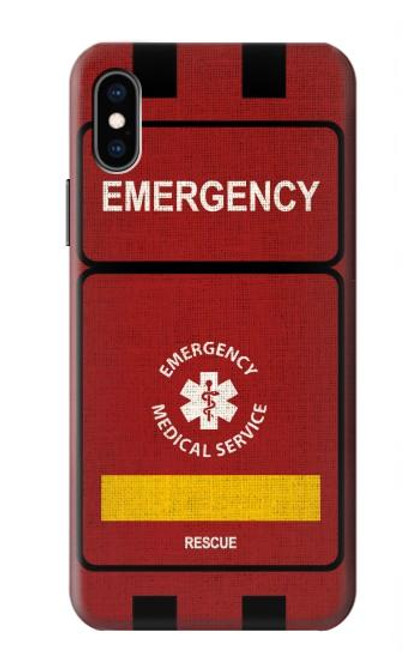 W3957 Emergency Medical Service Hard Case and Leather Flip Case For iPhone X, iPhone XS