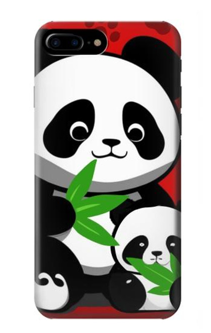 W3929 Cute Panda Eating Bamboo Hard Case and Leather Flip Case For iPhone 7 Plus, iPhone 8 Plus