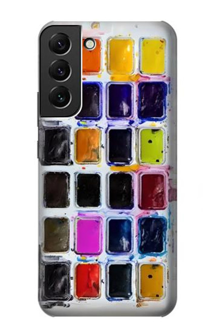 W3956 Watercolor Palette Box Graphic Hard Case and Leather Flip Case For Samsung Galaxy S22 Plus