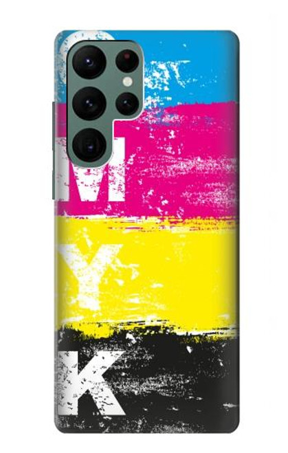 W3930 Cyan Magenta Yellow Key Hard Case and Leather Flip Case For Samsung Galaxy S22 Ultra