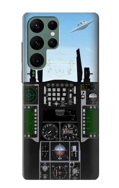 W3933 Fighter Aircraft UFO Hard Case and Leather Flip Case For Samsung Galaxy S22 Ultra