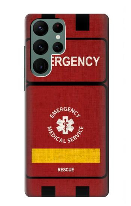 W3957 Emergency Medical Service Hard Case and Leather Flip Case For Samsung Galaxy S22 Ultra
