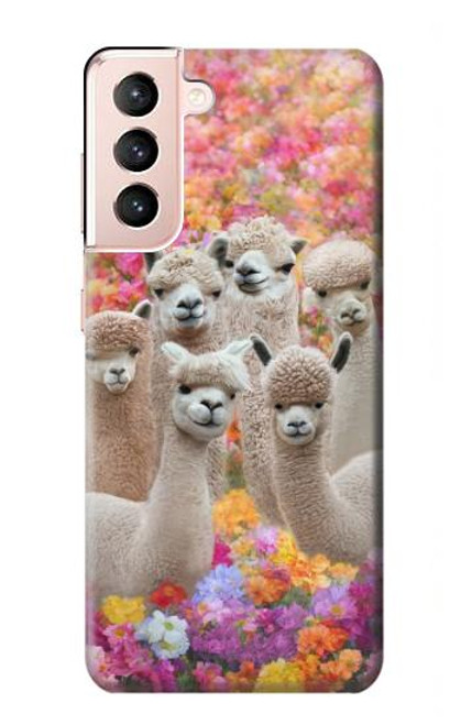 W3916 Alpaca Family Baby Alpaca Hard Case and Leather Flip Case For Samsung Galaxy S21 5G