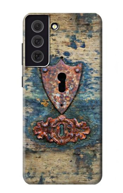 W3955 Vintage Keyhole Weather Door Hard Case and Leather Flip Case For Samsung Galaxy S21 FE 5G