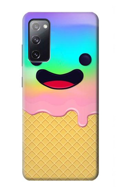 W3939 Ice Cream Cute Smile Hard Case and Leather Flip Case For Samsung Galaxy S20 FE