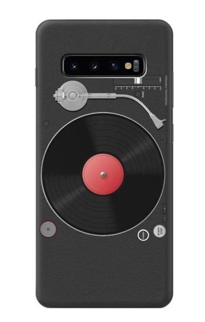 W3952 Turntable Vinyl Record Player Graphic Hard Case and Leather Flip Case For Samsung Galaxy S10 Plus