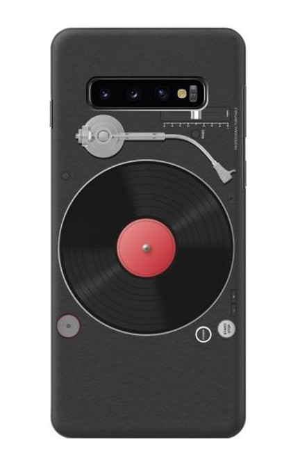 W3952 Turntable Vinyl Record Player Graphic Hard Case and Leather Flip Case For Samsung Galaxy S10