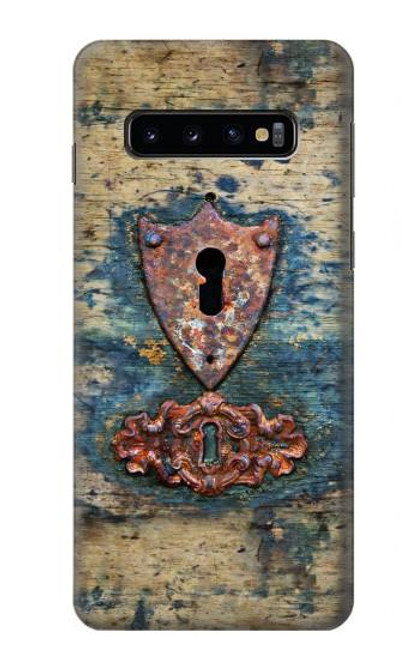 W3955 Vintage Keyhole Weather Door Hard Case and Leather Flip Case For Samsung Galaxy S10