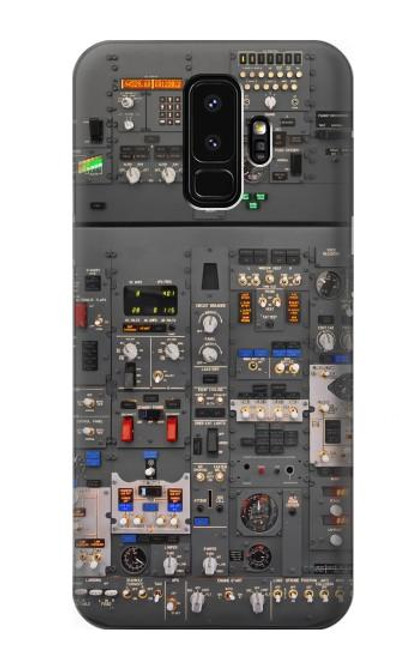 W3944 Overhead Panel Cockpit Hard Case and Leather Flip Case For Samsung Galaxy S9 Plus