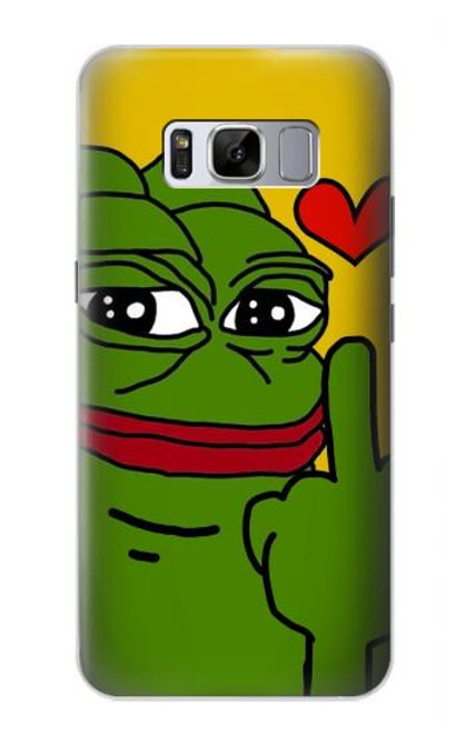 W3945 Pepe Love Middle Finger Hard Case and Leather Flip Case For Samsung Galaxy S8