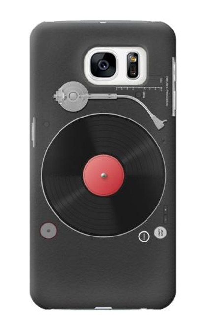 W3952 Turntable Vinyl Record Player Graphic Hard Case and Leather Flip Case For Samsung Galaxy S7