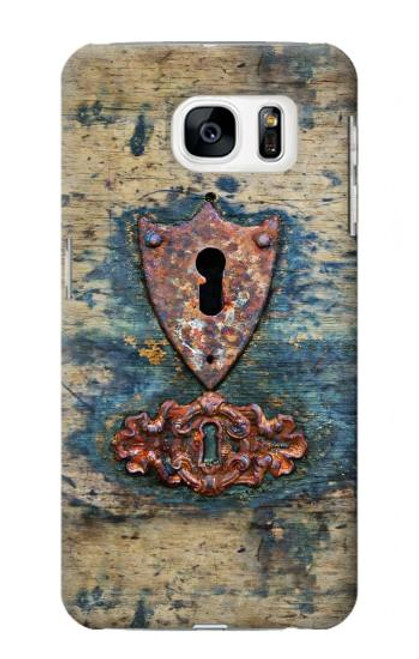 W3955 Vintage Keyhole Weather Door Hard Case and Leather Flip Case For Samsung Galaxy S7