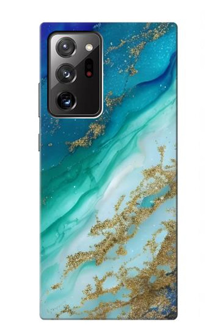 W3920 Abstract Ocean Blue Color Mixed Emerald Hard Case and Leather Flip Case For Samsung Galaxy Note 20 Ultra, Ultra 5G