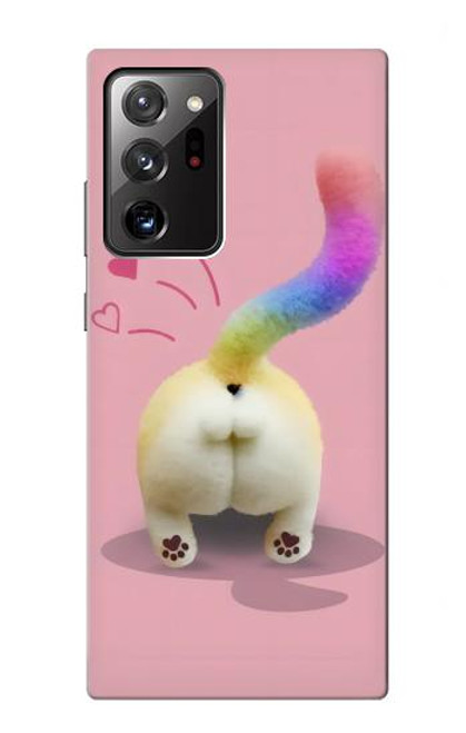 W3923 Cat Bottom Rainbow Tail Hard Case and Leather Flip Case For Samsung Galaxy Note 20 Ultra, Ultra 5G