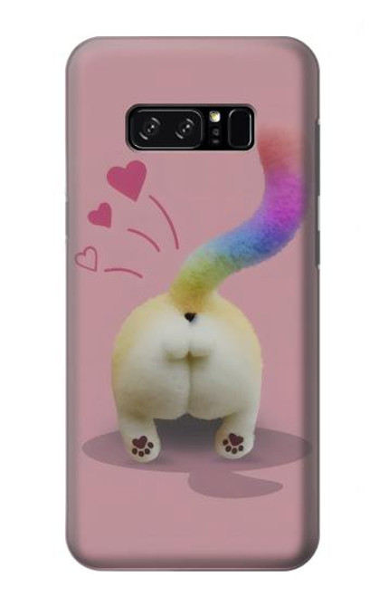 W3923 Cat Bottom Rainbow Tail Hard Case and Leather Flip Case For Note 8 Samsung Galaxy Note8