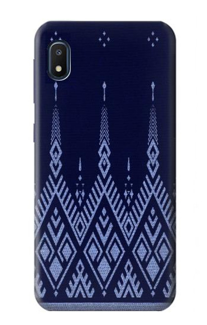 W3950 Textile Thai Blue Pattern Hard Case and Leather Flip Case For Samsung Galaxy A10e