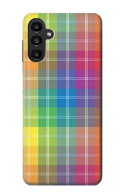 W3942 LGBTQ Rainbow Plaid Tartan Hard Case and Leather Flip Case For Samsung Galaxy A13 5G