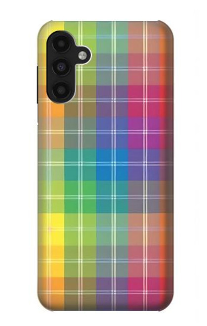 W3942 LGBTQ Rainbow Plaid Tartan Hard Case and Leather Flip Case For Samsung Galaxy A13 4G