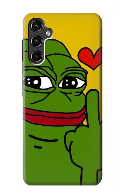 W3945 Pepe Love Middle Finger Hard Case and Leather Flip Case For Samsung Galaxy A14 5G