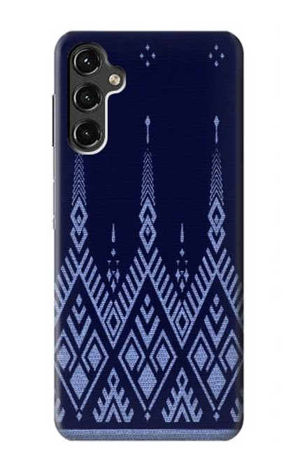 W3950 Textile Thai Blue Pattern Hard Case and Leather Flip Case For Samsung Galaxy A14 5G