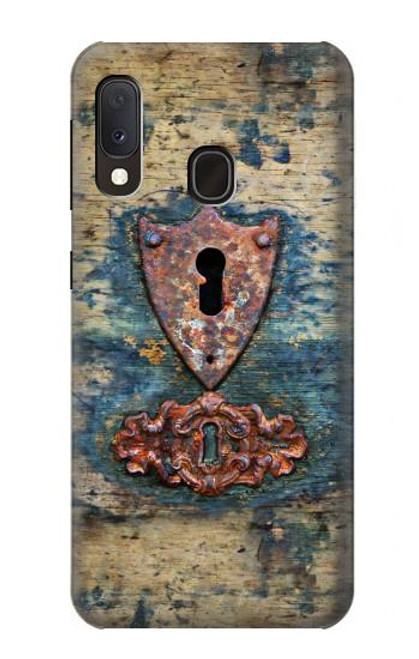 W3955 Vintage Keyhole Weather Door Hard Case and Leather Flip Case For Samsung Galaxy A20e