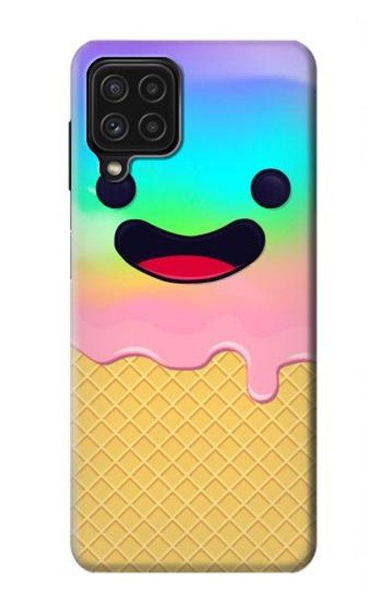 W3939 Ice Cream Cute Smile Hard Case and Leather Flip Case For Samsung Galaxy A22 4G