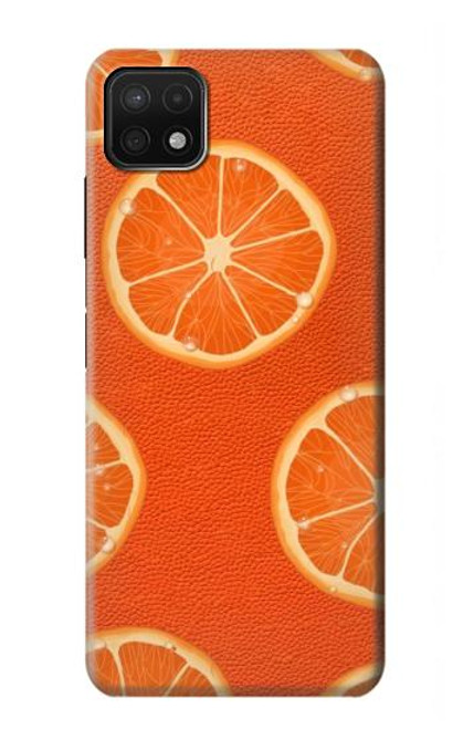 W3946 Seamless Orange Pattern Hard Case and Leather Flip Case For Samsung Galaxy A22 5G