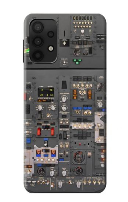 W3944 Overhead Panel Cockpit Hard Case and Leather Flip Case For Samsung Galaxy A32 5G