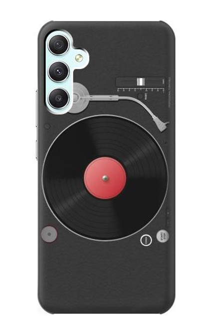 W3952 Turntable Vinyl Record Player Graphic Hard Case and Leather Flip Case For Samsung Galaxy A34 5G