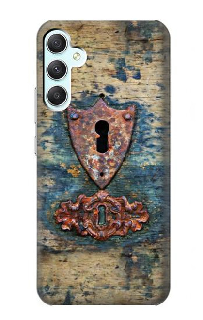 W3955 Vintage Keyhole Weather Door Hard Case and Leather Flip Case For Samsung Galaxy A34 5G