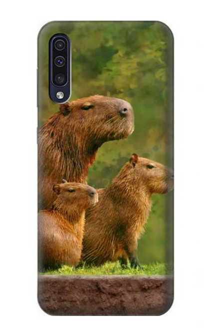 W3917 Capybara Family Giant Guinea Pig Hard Case and Leather Flip Case For Samsung Galaxy A50