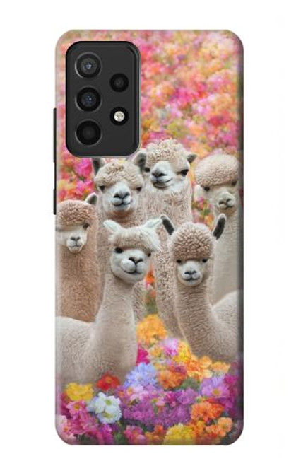 W3916 Alpaca Family Baby Alpaca Hard Case and Leather Flip Case For Samsung Galaxy A52, Galaxy A52 5G