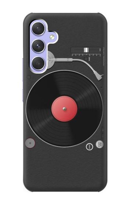 W3952 Turntable Vinyl Record Player Graphic Hard Case and Leather Flip Case For Samsung Galaxy A54 5G