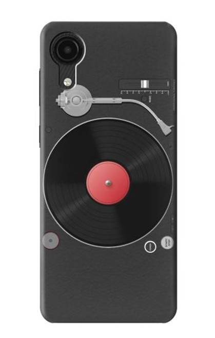 W3952 Turntable Vinyl Record Player Graphic Hard Case and Leather Flip Case For Samsung Galaxy A03 Core