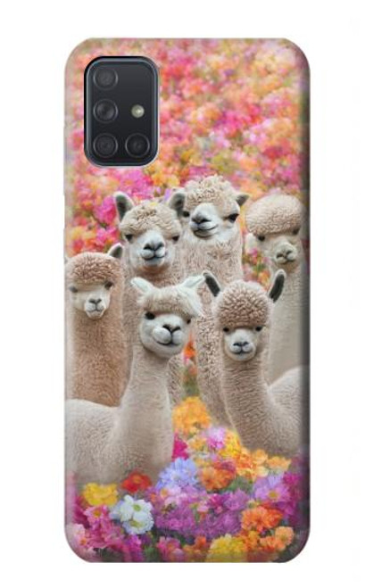 W3916 Alpaca Family Baby Alpaca Hard Case and Leather Flip Case For Samsung Galaxy A71