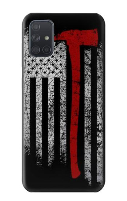 W3958 Firefighter Axe Flag Hard Case and Leather Flip Case For Samsung Galaxy A71