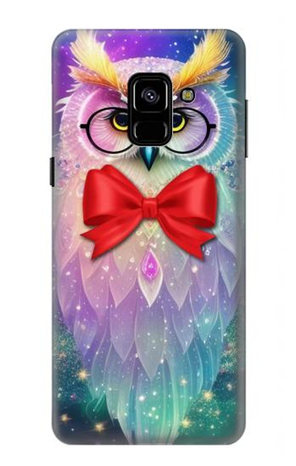 W3934 Fantasy Nerd Owl Hard Case and Leather Flip Case For Samsung Galaxy A8 (2018)