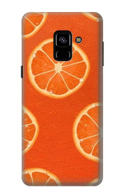 W3946 Seamless Orange Pattern Hard Case and Leather Flip Case For Samsung Galaxy A8 (2018)